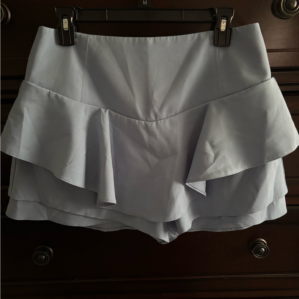 Women's Light Blue Ruffle Skort